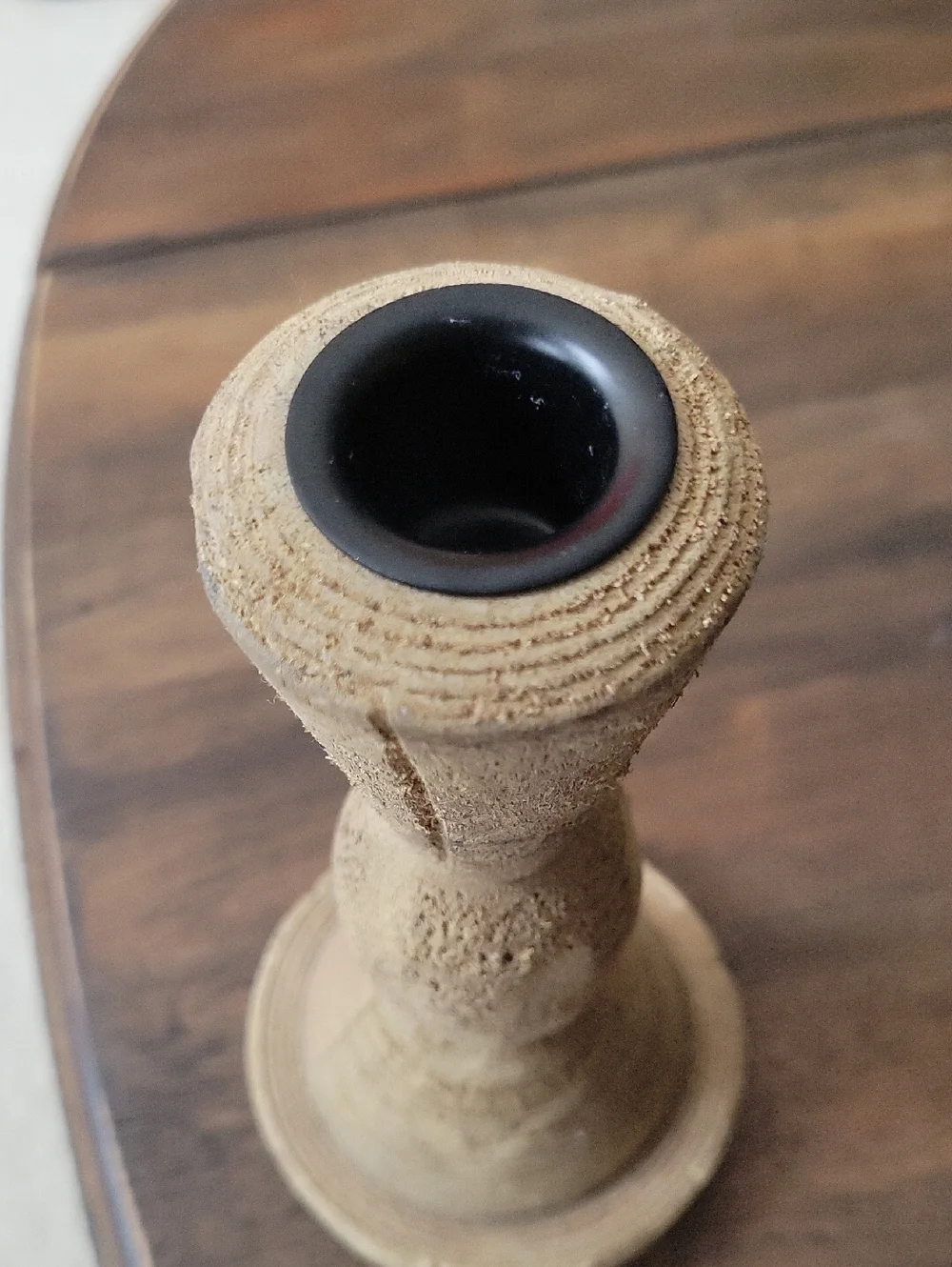 Pottery Barn NWT AVA Handcrafted Mango Wood Candlestick Holder